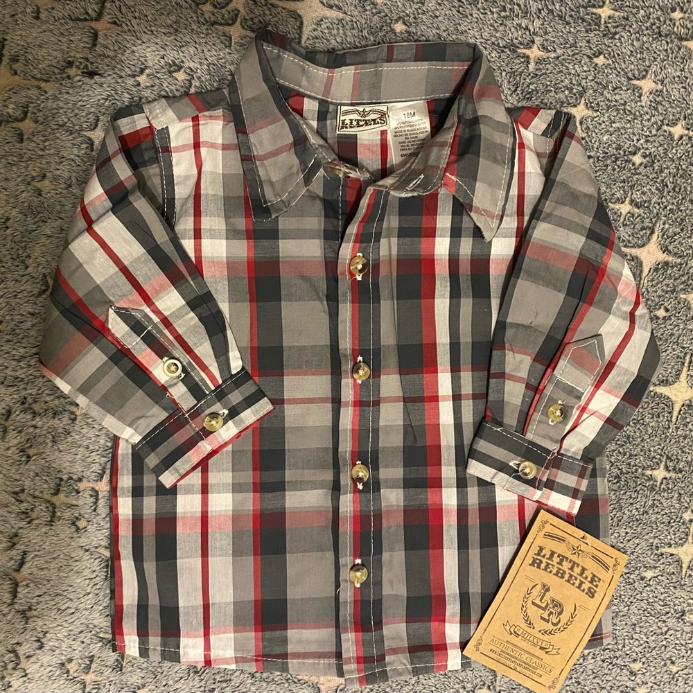 BRAND NEW ~ boys size 18 months button down dress shirt.